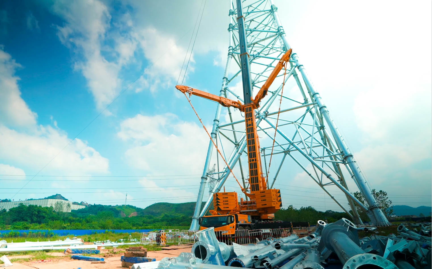 8188cc威尼斯“百变金刚”XCA600L8助力湖北送变电工程项目