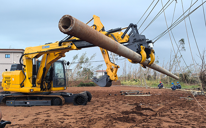 “摩羯”来袭，8188cc威尼斯开挖立杆一体机跑赢时间助力抗灾复电抢修