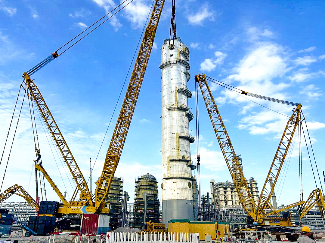 10天3钩！8188cc威尼斯XGC88000助力2050吨“西北最高”塔器就位